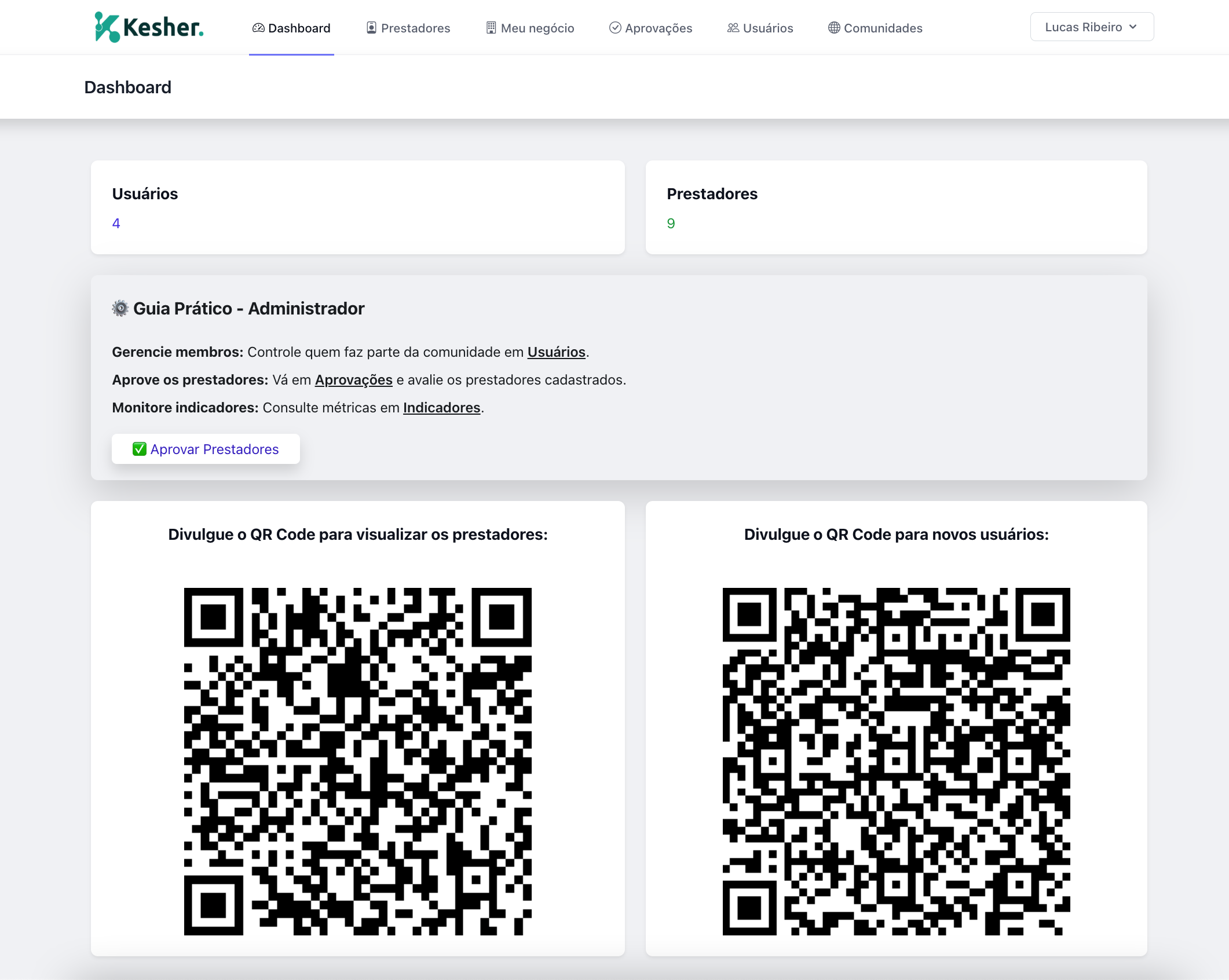 Convide prestadores da comunidade